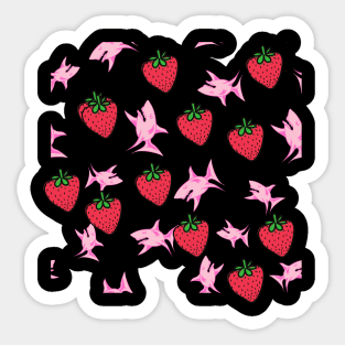 strawberry shark Pattern Sticker